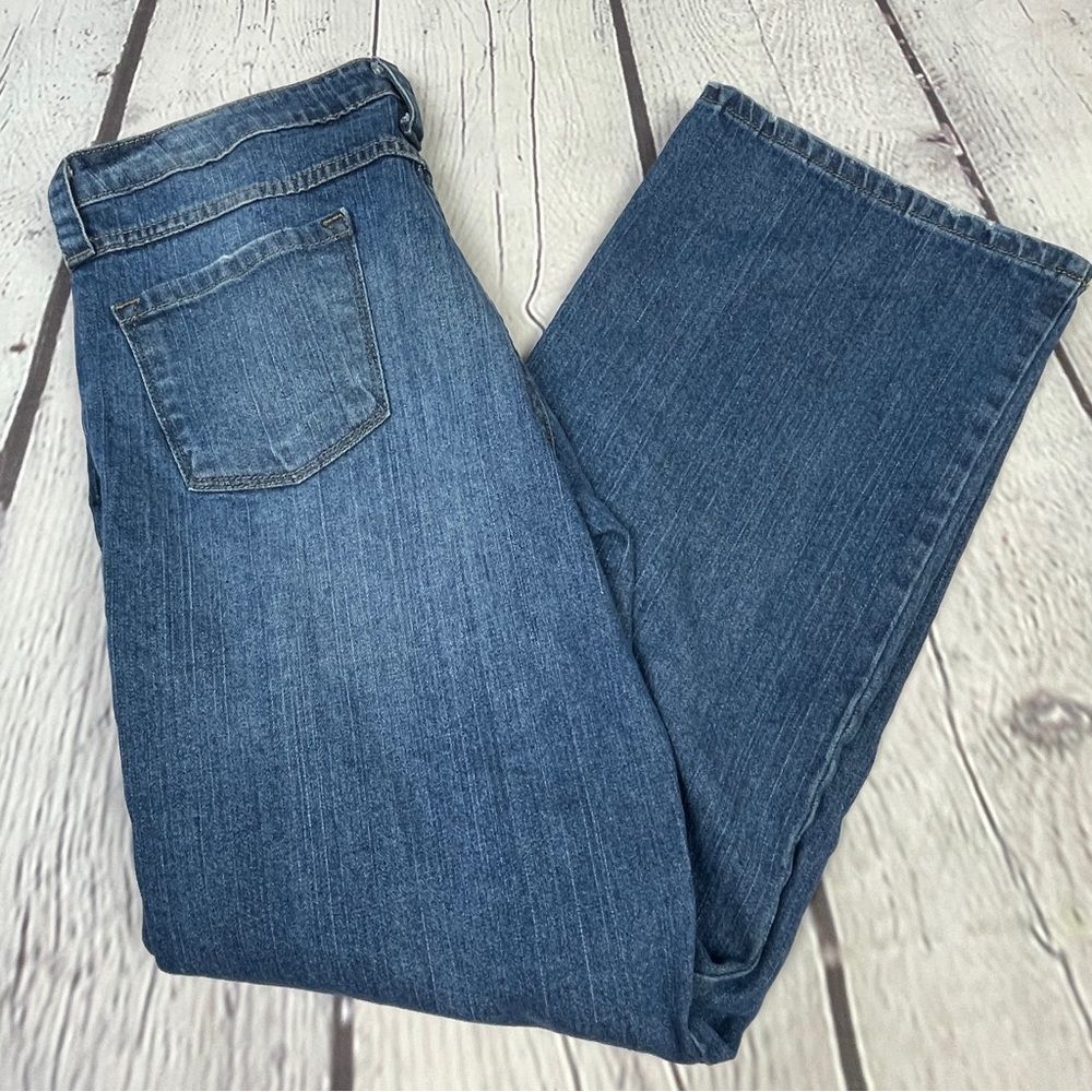 GARNET HILL blue wide leg jeans, size 8L - Picture 5 of 12
